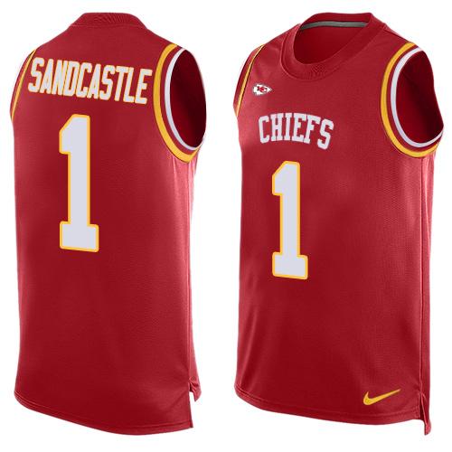 Nike Chiefs #1 Leon Sandcastle Red Team Color Men's Stitched NFL Limited Tank Top Jersey - Click Image to Close